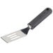 A Tablecraft FirmGrip slotted mini turner with a black handle and silver blade.