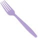 A Creative Converting Luscious Lavender purple plastic fork.