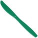 A Creative Converting emerald green plastic knife with a blade.