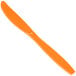 A Creative Converting Sunkissed Orange plastic knife with a plastic handle.