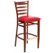 Lancaster Table & Seating Spartan Series Chair / Barstool 2 1/2" Red Vinyl Padded Seat Main Thumbnail 4