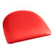 A red cushion on a white background.