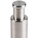 An American Metalcraft stainless steel Presto Push Pepper / Salt Mill cylinder with a bottle cap on the end.