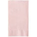 A pink rectangular paper napkin.