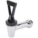 A black and chrome Vollrath urn faucet with a handle.