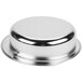 A silver round Vollrath dripless water pan inside a silver bowl.