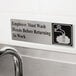 Tablecraft B22 Employee Must Wash Hands Before Returning To Work Sign - Stainless Steel, 9" x 3" Main Thumbnail 1