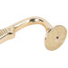 A gold colored metal side handle with a screw for a Vollrath Classic Chafer.
