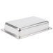 A silver rectangular water pan for a chafer.