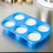 Wilton 191002778 Easy-Flex Blue Silicone 6 Compartment Muffin / Dessert Mold Main Thumbnail 1