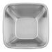 A square stainless steel Vollrath serving bowl.