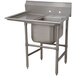 A stainless steel Advance Tabco pot sink with a left drainboard.