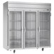 Beverage-Air HFPS3-5G Horizon Series 78" Glass Door All Stainless Steel Reach-In Freezer with LED Lighting Main Thumbnail 1