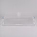 A clear plastic Cal-Mil rectangular tray cover with a center hinge.