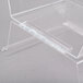A clear plastic rectangular bakery tray cover with a center hinge.