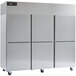 Delfield GBSR3P-SH Coolscapes 83" Top-Mount Solid Half Door Stainless Steel Reach-In Refrigerator with Stainless Steel Exterior / Interior Main Thumbnail 1