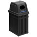 Commercial Zone 72700199 ArchTec Parkview 25 Gallon Black Rectangular Trash / Recycling Receptacle with Decals Main Thumbnail 1