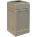 Commercial Zone 732102 PolyTec 42 Gallon Square Beige Waste Container Main Thumbnail 2