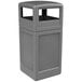 Commercial Zone 73290399 PolyTec 42 Gallon Square Gray Waste Container and Dome Lid Set Main Thumbnail 2