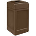 Commercial Zone 732137 PolyTec 42 Gallon Square Brown Waste Container Main Thumbnail 2