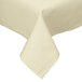 An ivory Intedge square tablecloth with a folded hem on a white background.