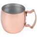 A Libbey copper mini Moscow mule mug with a handle.