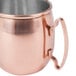 A Libbey copper Moscow Mule mug with a handle.