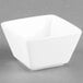 A Libbey Ultra Bright White square porcelain bouillon bowl.