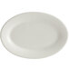 Choice 10 3/8" x 7 1/8" Ivory (American White) Wide Rim Rolled Edge Oval Stoneware Platter - 6/Pack Main Thumbnail 3