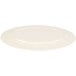 A white platter with a round edge.