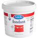 A white container of Satin Ice Red Vanilla Rolled Fondant Icing with a red and white label.
