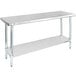 Regency 18" x 60" 18-Gauge 304 Stainless Steel Commercial Work Table with Galvanized Legs and Undershelf Main Thumbnail 3
