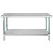 Regency 18" x 60" 18-Gauge 304 Stainless Steel Commercial Work Table with Galvanized Legs and Undershelf Main Thumbnail 4