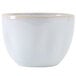 A white Tuxton China bouillon bowl with a white rim.