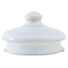 A white ceramic Tuxton Artisan Agave teapot lid.