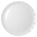 A Thunder Group black pearl white melamine plate with a white border.