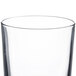 A close-up of a clear Spiegelau whiskey glass.