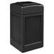 A black rectangular Commercial Zone PolyTec waste container with a square top.