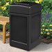 Commercial Zone 732101 PolyTec 42 Gallon Square Black Waste Container Main Thumbnail 1