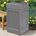 Commercial Zone 732103 PolyTec 42 Gallon Square Gray Waste Container Main Thumbnail 1