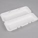 Genpak 26600 13" x 4 1/2" x 3" White Extra Large Hinged Lid Foam Hoagie / Sub Container - 100/Pack Main Thumbnail 3