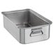 A silver rectangular Vollrath Wear-Ever aluminum roasting pan with handles.