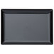 A black rectangular tray with a black border and a circle in the middle.