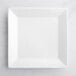 An Acopa bright white square porcelain plate on a white background.