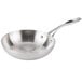 A silver Vollrath Miramar stainless steel saute pan with a handle.