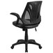Flash Furniture GO-WY-82-LEA-GG Mid-Back Black Mesh and Leather Ergonomic Office Chair with Padded Arms Main Thumbnail 3