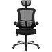Flash Furniture BL-X-5H-GG High-Back Black Mesh Executive Office Chair with Flip-Up Arms and Chrome / Nylon Base Main Thumbnail 4