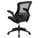 Flash Furniture BL-X-5M-LEA-GG Mid-Back Black Mesh and Leather Office Chair with Flip-Up Arms and Nylon Base Main Thumbnail 3