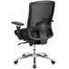 A Flash Furniture black office chair with a mesh back and armrests.