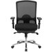 Flash Furniture LQ-2-BK-GG Mid-Back Black Mesh Intensive-Use Multi-Functional Swivel Office Chair with Ventilated Back and 3-D Adjustable Pivot Arms Main Thumbnail 4